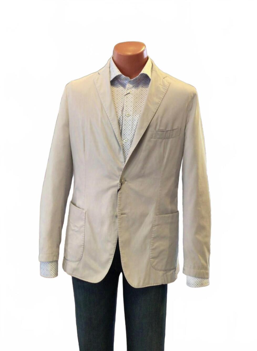 NEW PATRICK ASSARAF men's two button blazer in oyster
